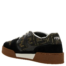 Fendi Match Multicolor Low Top Sneakers with FF Appliqué in Leather Woman
