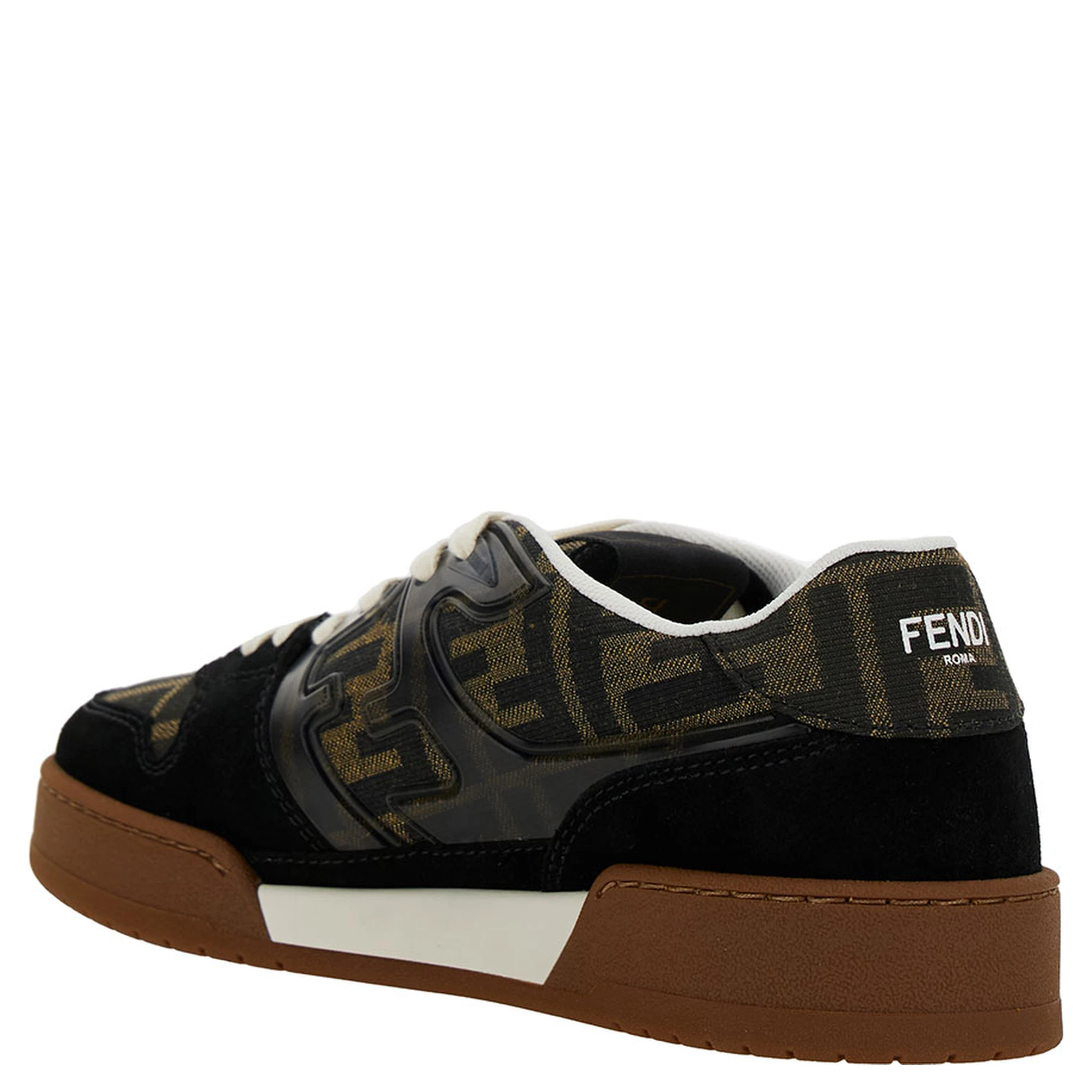 Fendi Match Multicolor Low Top Sneakers with FF Appliqué in Leather Woman