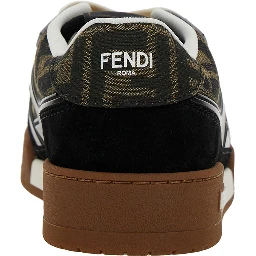 Fendi Match Multicolor Low Top Sneakers with FF Appliqué in Leather Woman
