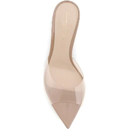Beige Polyurethane Stiletto Heel Sandals