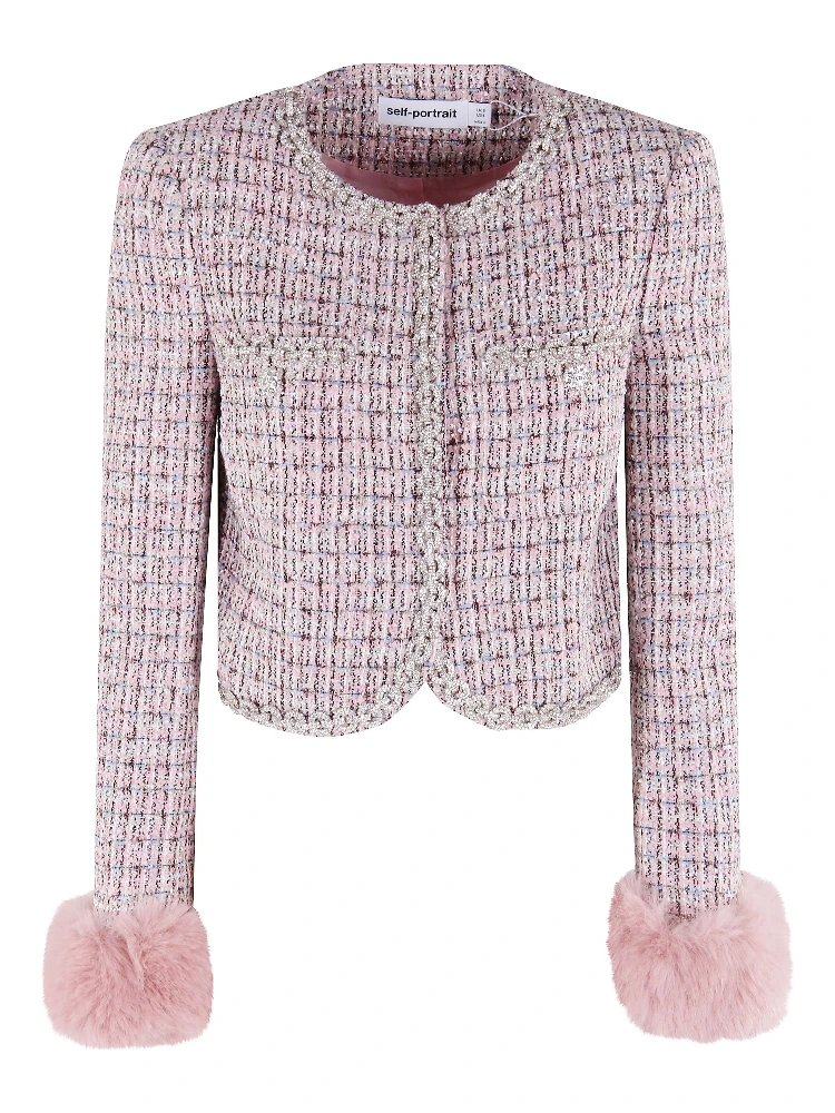 Bouclé Fur-Trim Jacket