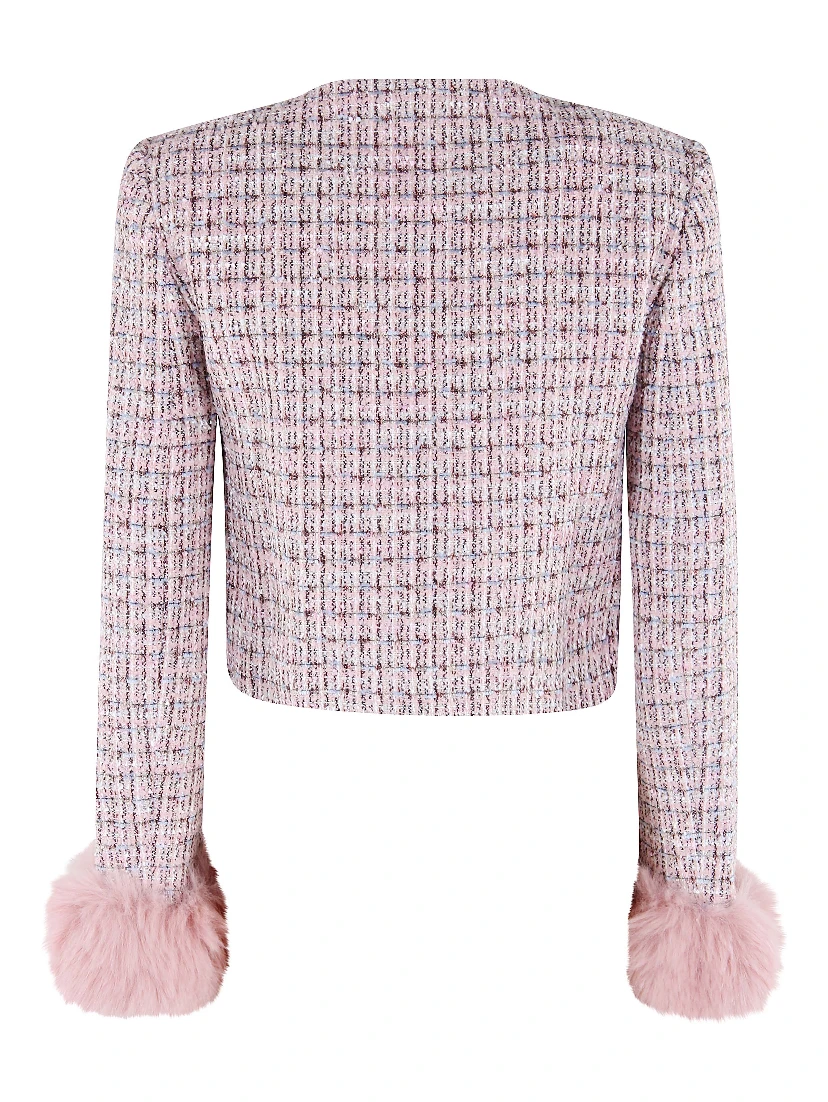 Bouclé Fur-Trim Jacket