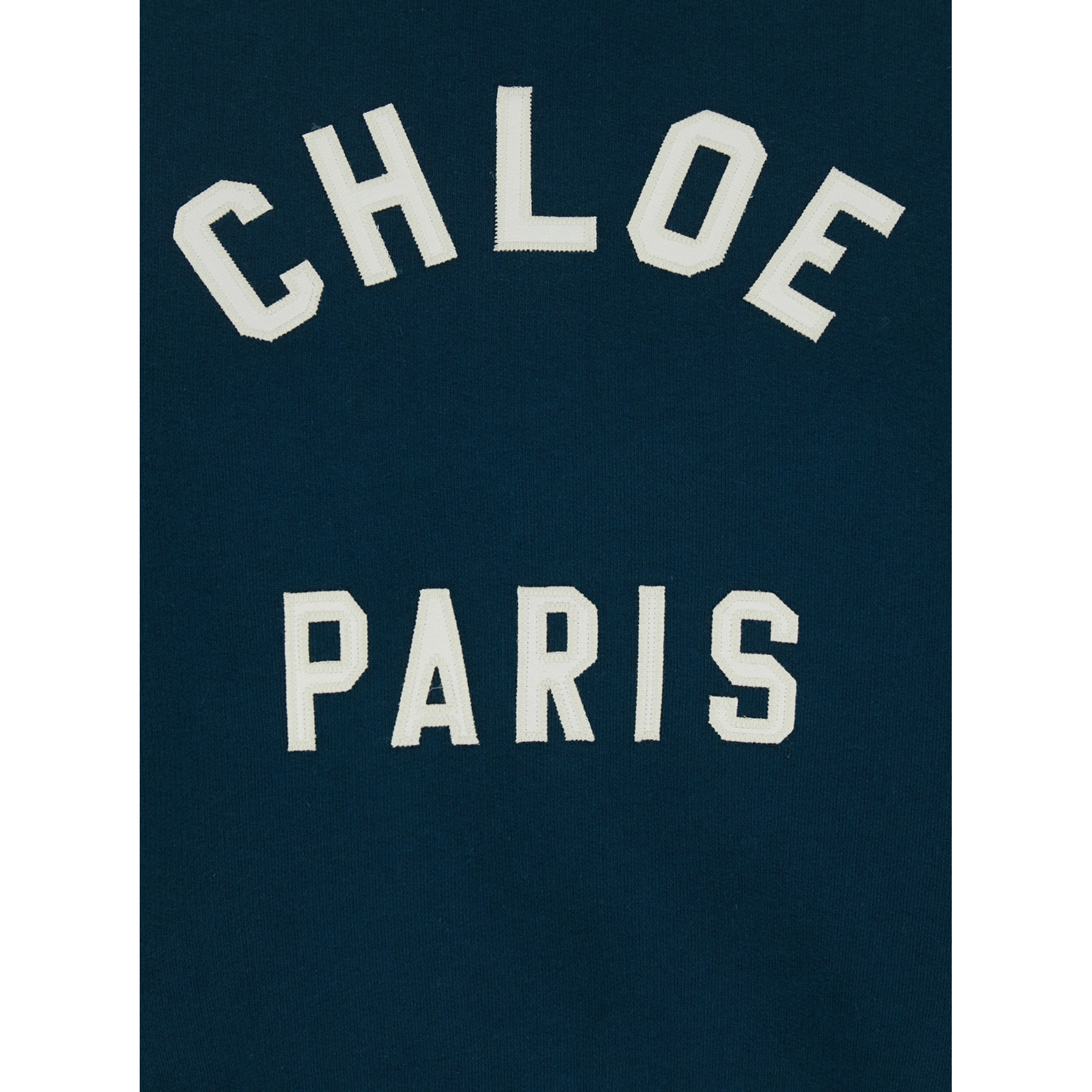 Blue Crewneck Sweatshirt with Logo Lettering Print in Cotton Woman