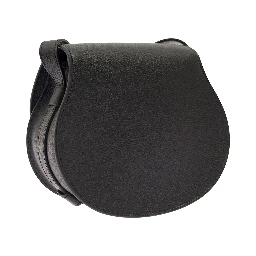 Small Marcie Black Saddle Bag in Leather Woman