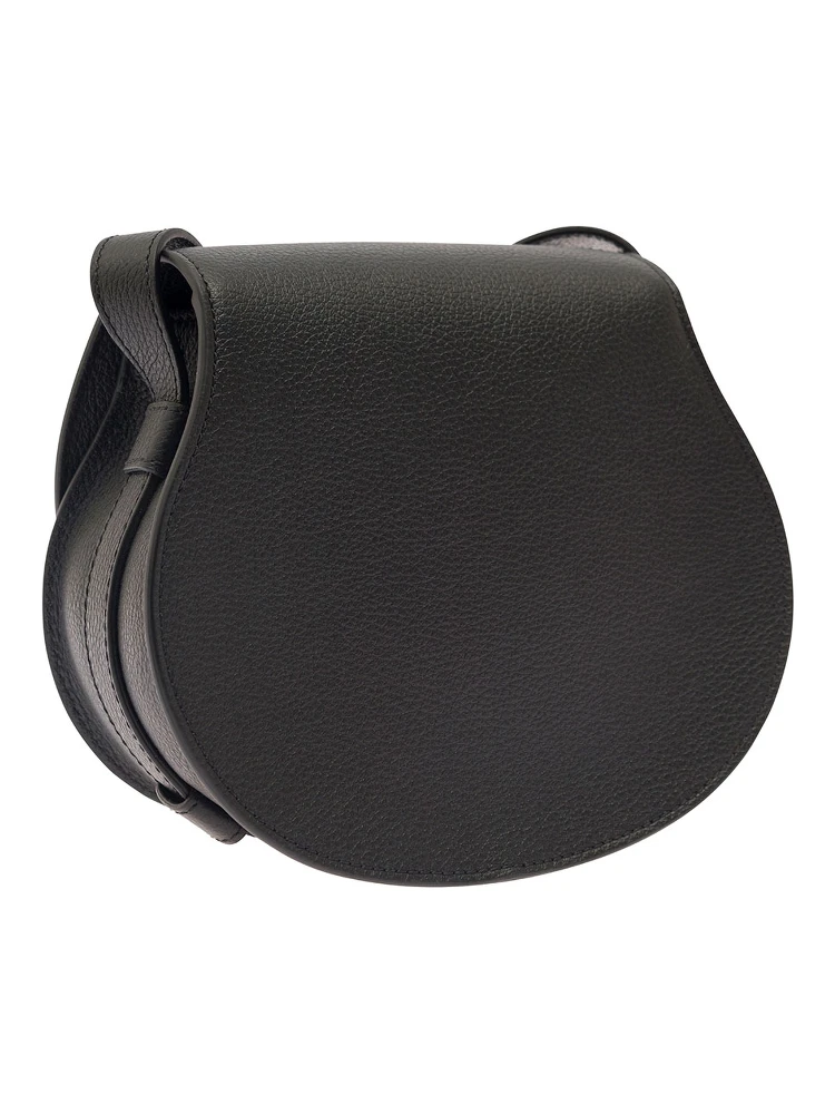 Small Marcie Black Saddle Bag in Leather Woman alternative