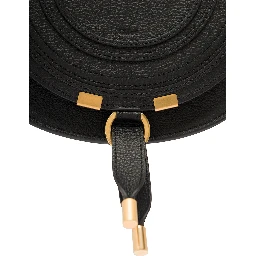 Small Marcie Black Saddle Bag in Leather Woman