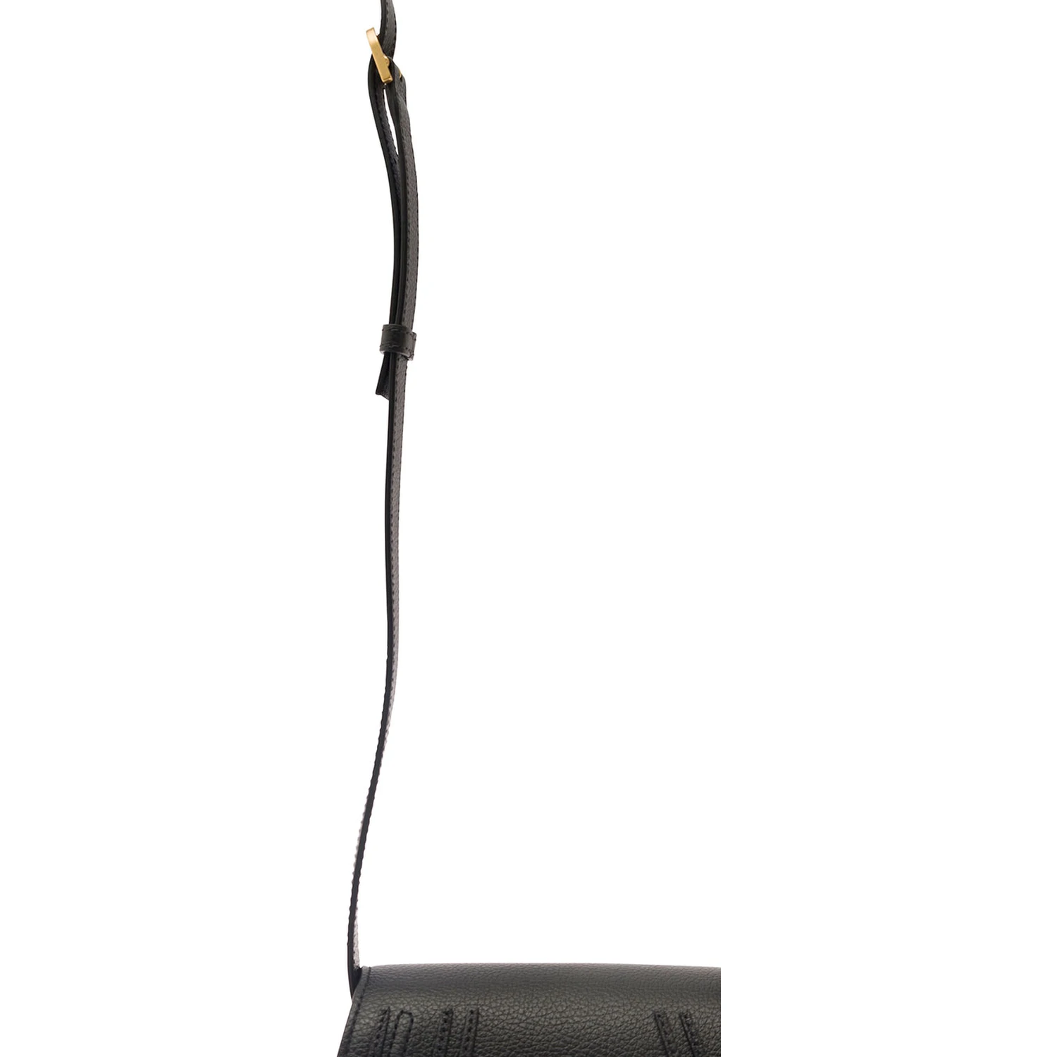 Small Marcie Black Saddle Bag in Leather Woman