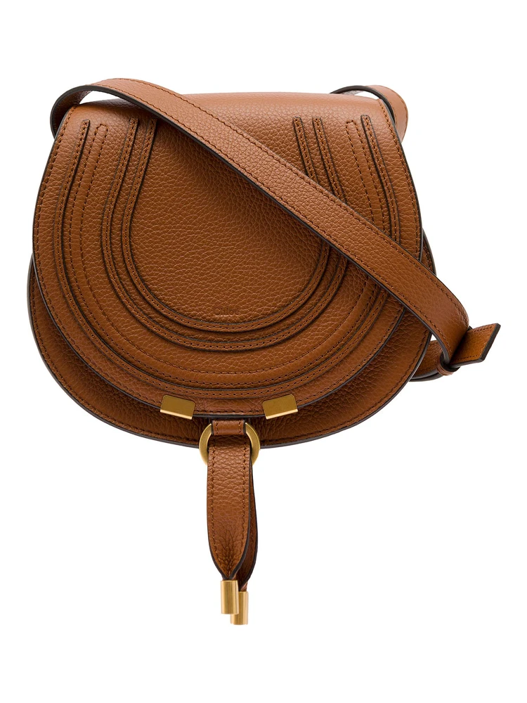 Marcie Beige Leather Saddle bag Woman Chloé