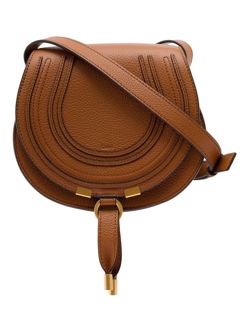 Marcie Beige Leather Saddle bag Woman Chloé