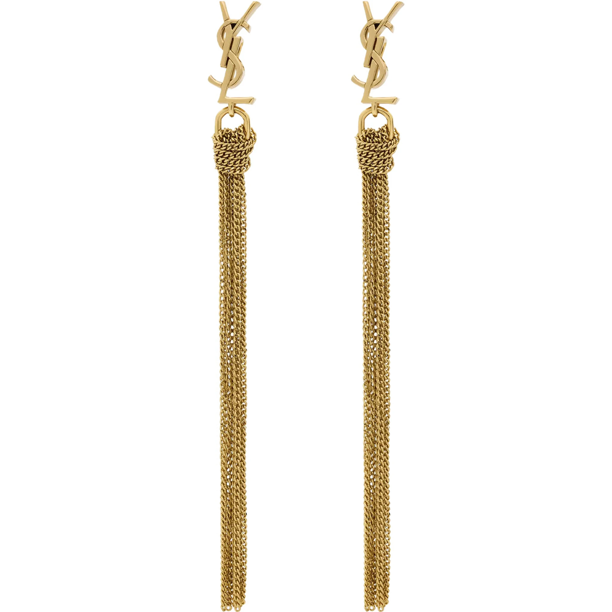 Metallic Earings with Tassels and Cassandre Stud in Brass Woman