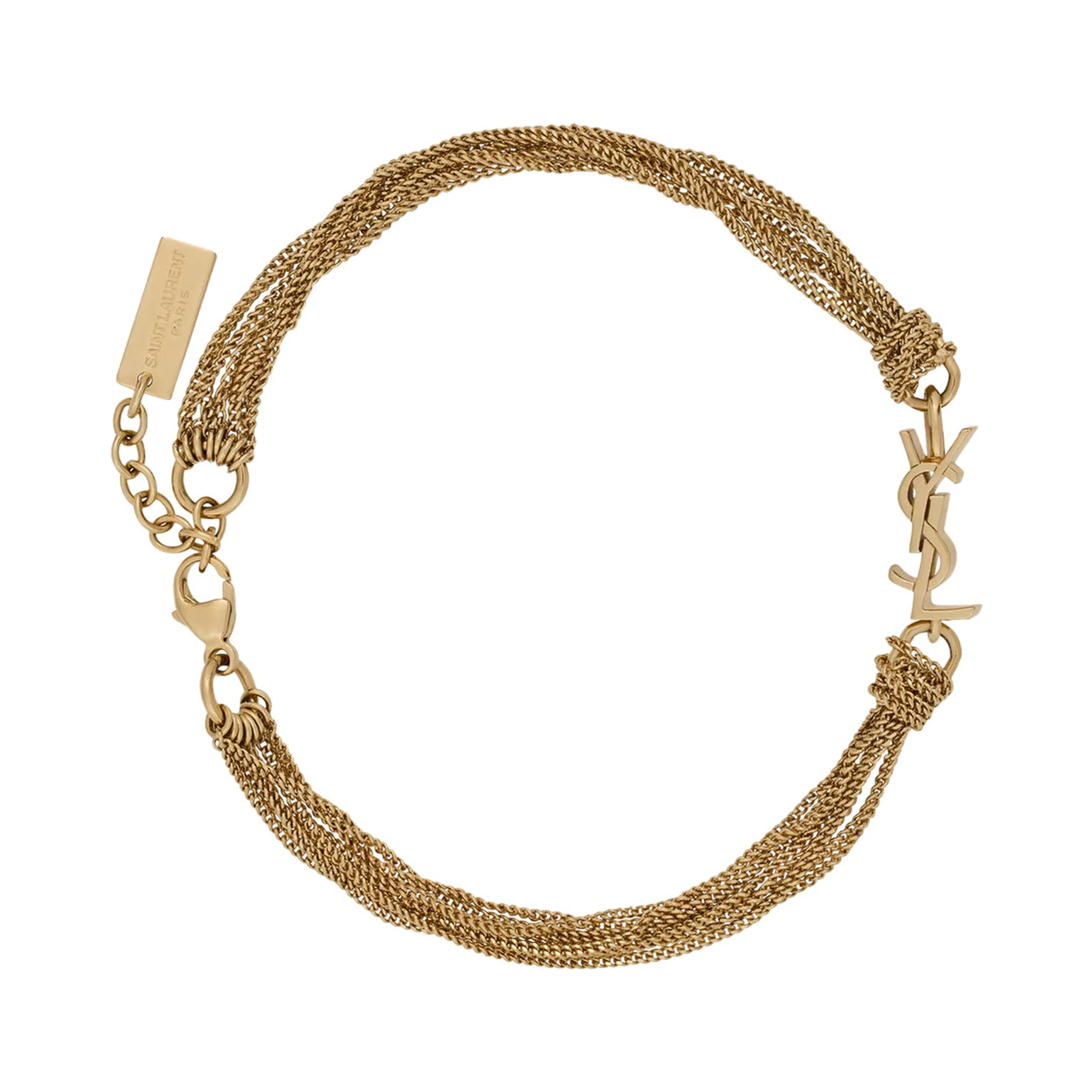 Metallic Bracelet with Cassandre Charm and Adjustable Lobster Closure in Brass Woman