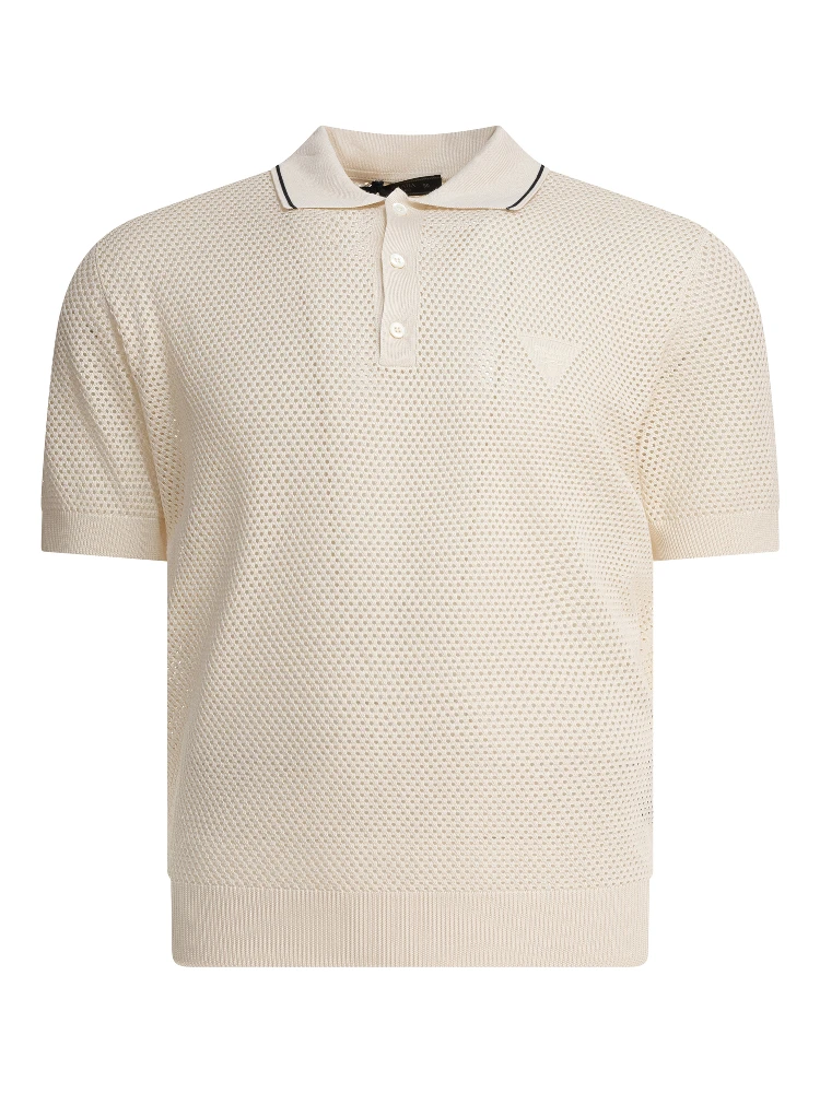 Perforated detail polo shirt