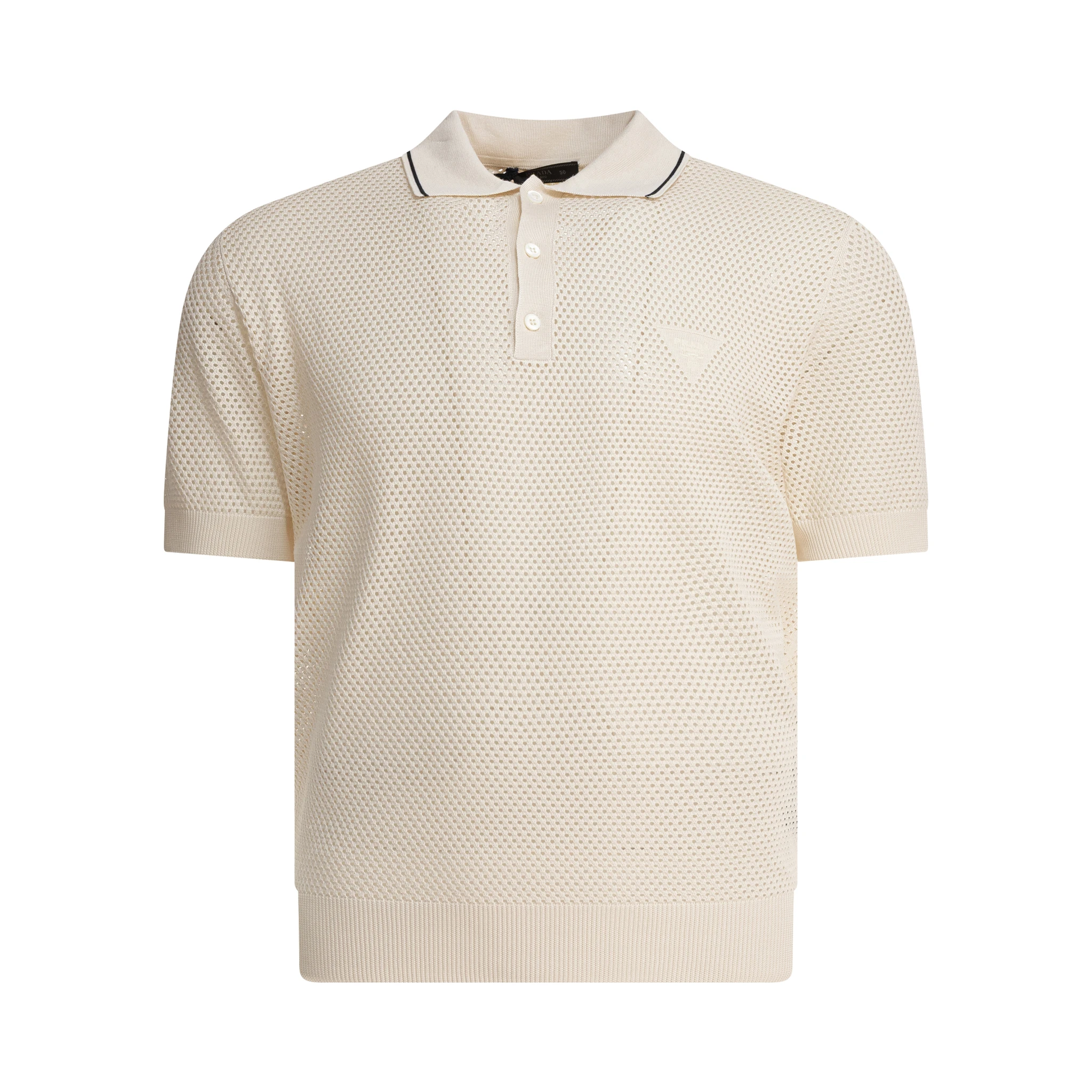 Perforated detail polo shirt