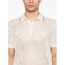 Perforated detail polo shirt