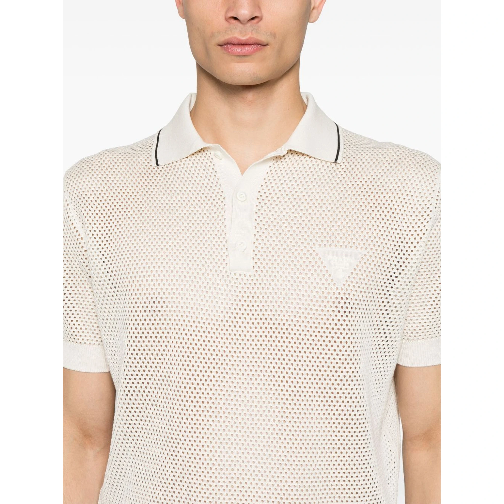 Perforated detail polo shirt