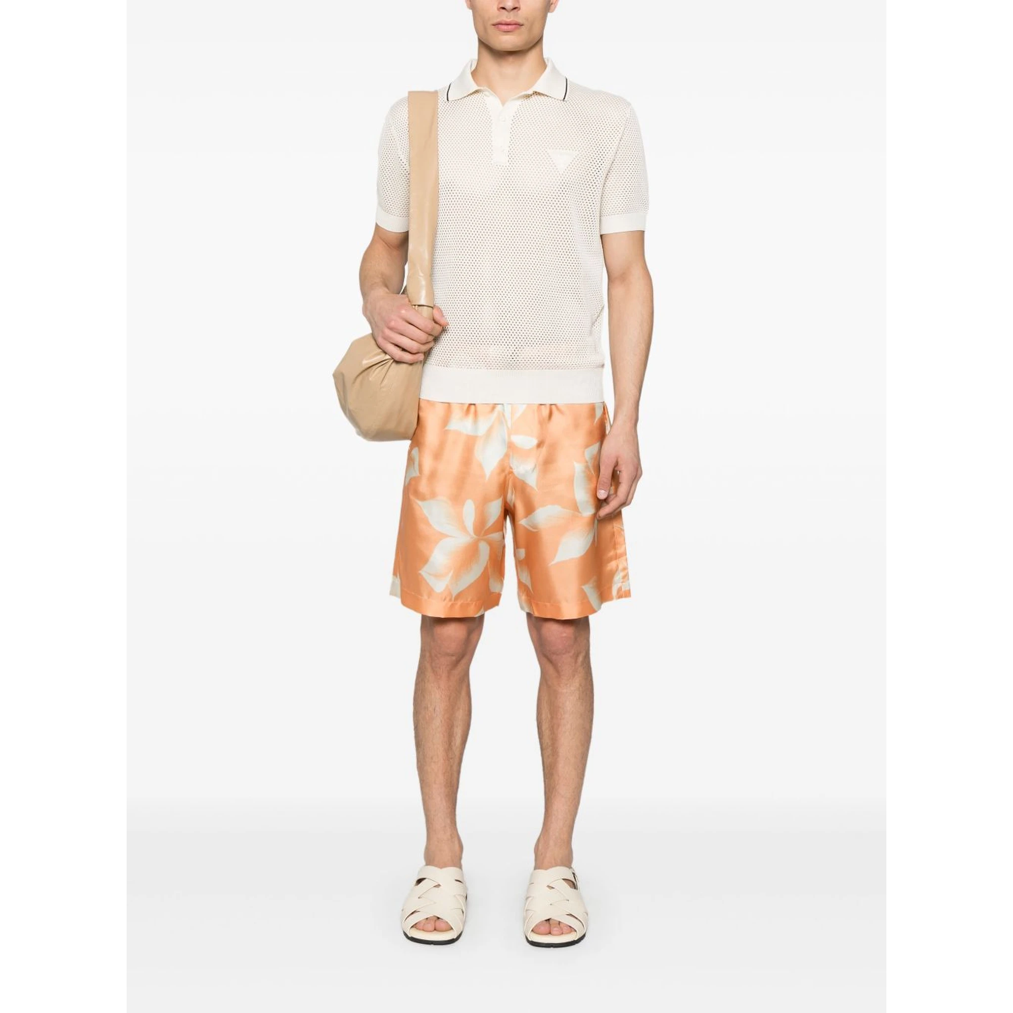 Perforated detail polo shirt