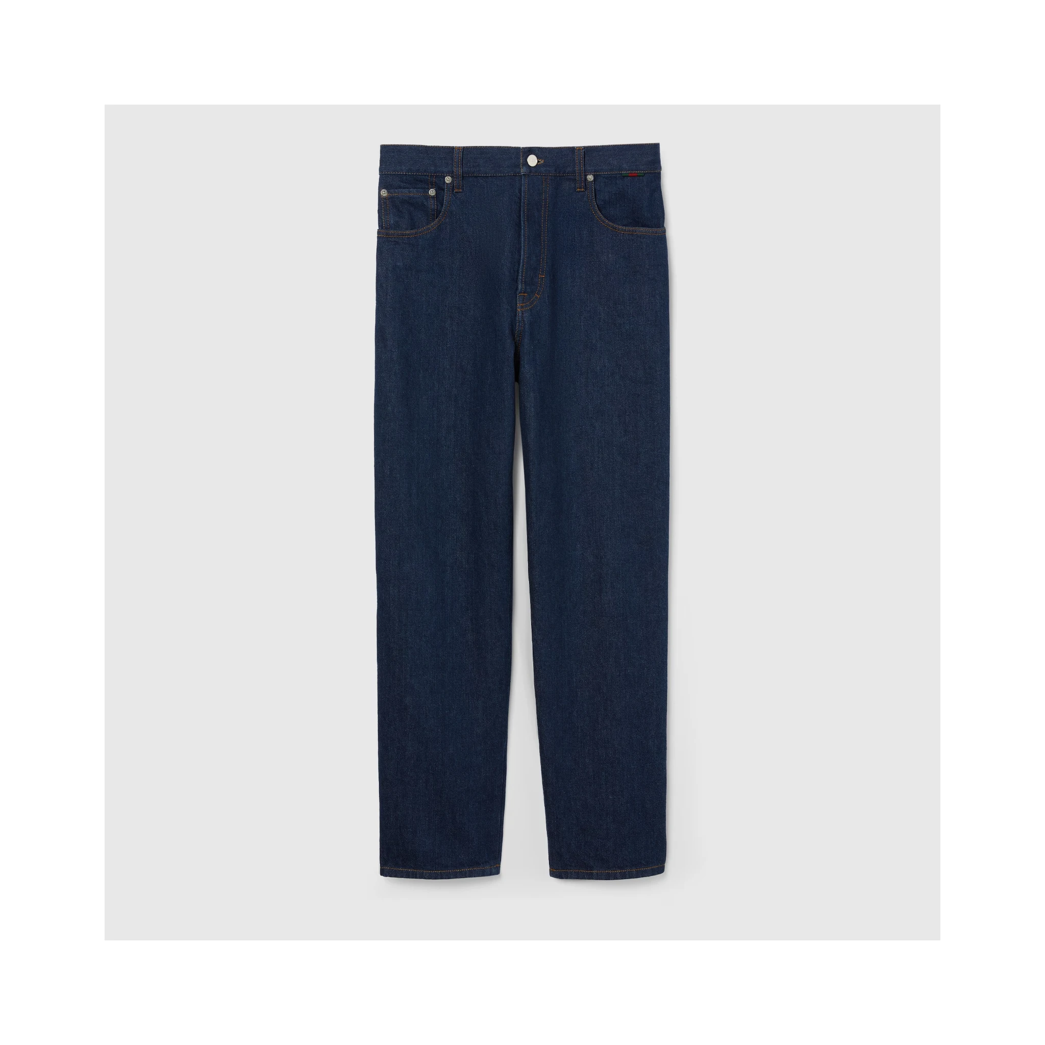 Slim-fit cotton denim pants