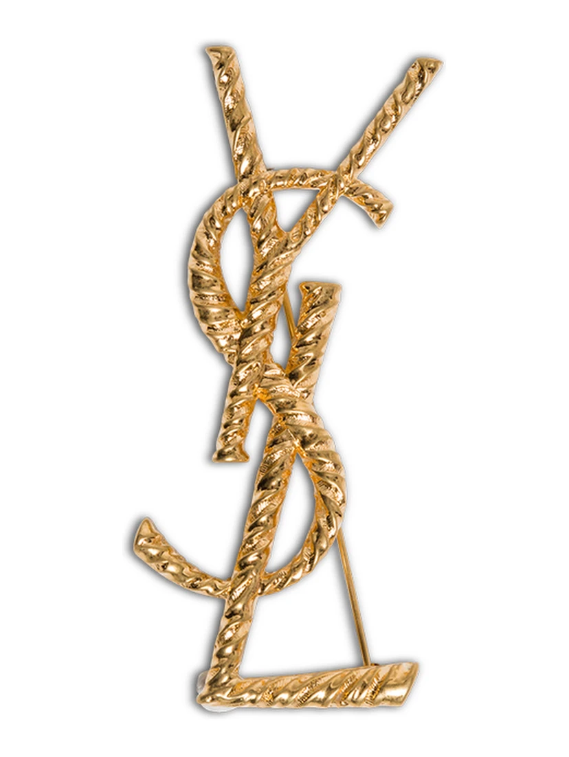 Opyum YSL Twisted Metal Brooch Saint Laurent Woman