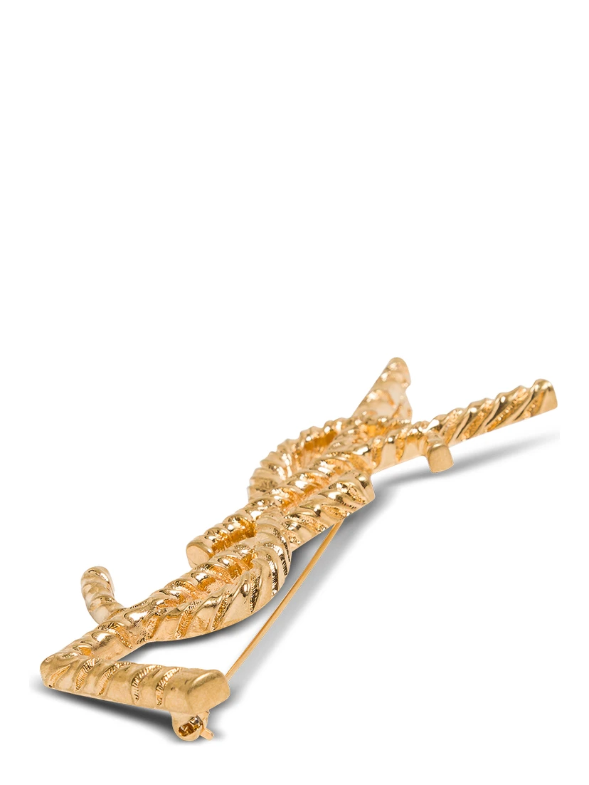 Opyum YSL Twisted Metal Brooch Saint Laurent Woman