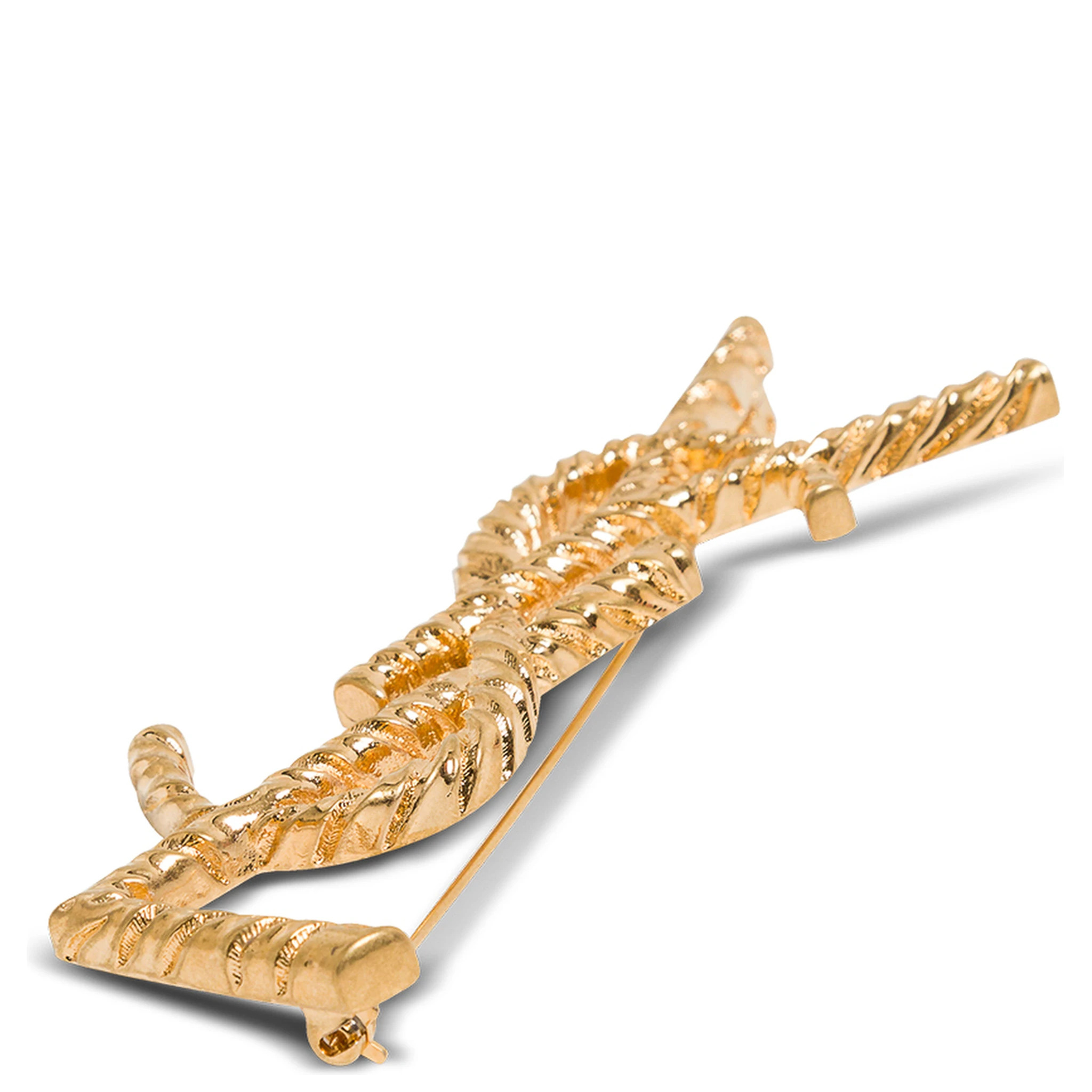 Opyum YSL Twisted Metal Brooch Saint Laurent Woman