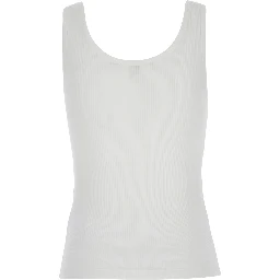 White Top with Logo Embroidered on the Front in Cotton Woman
