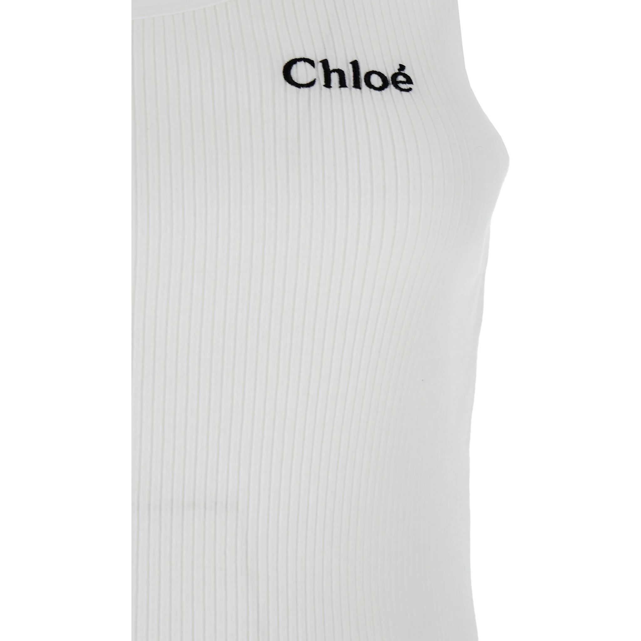 White Top with Logo Embroidered on the Front in Cotton Woman