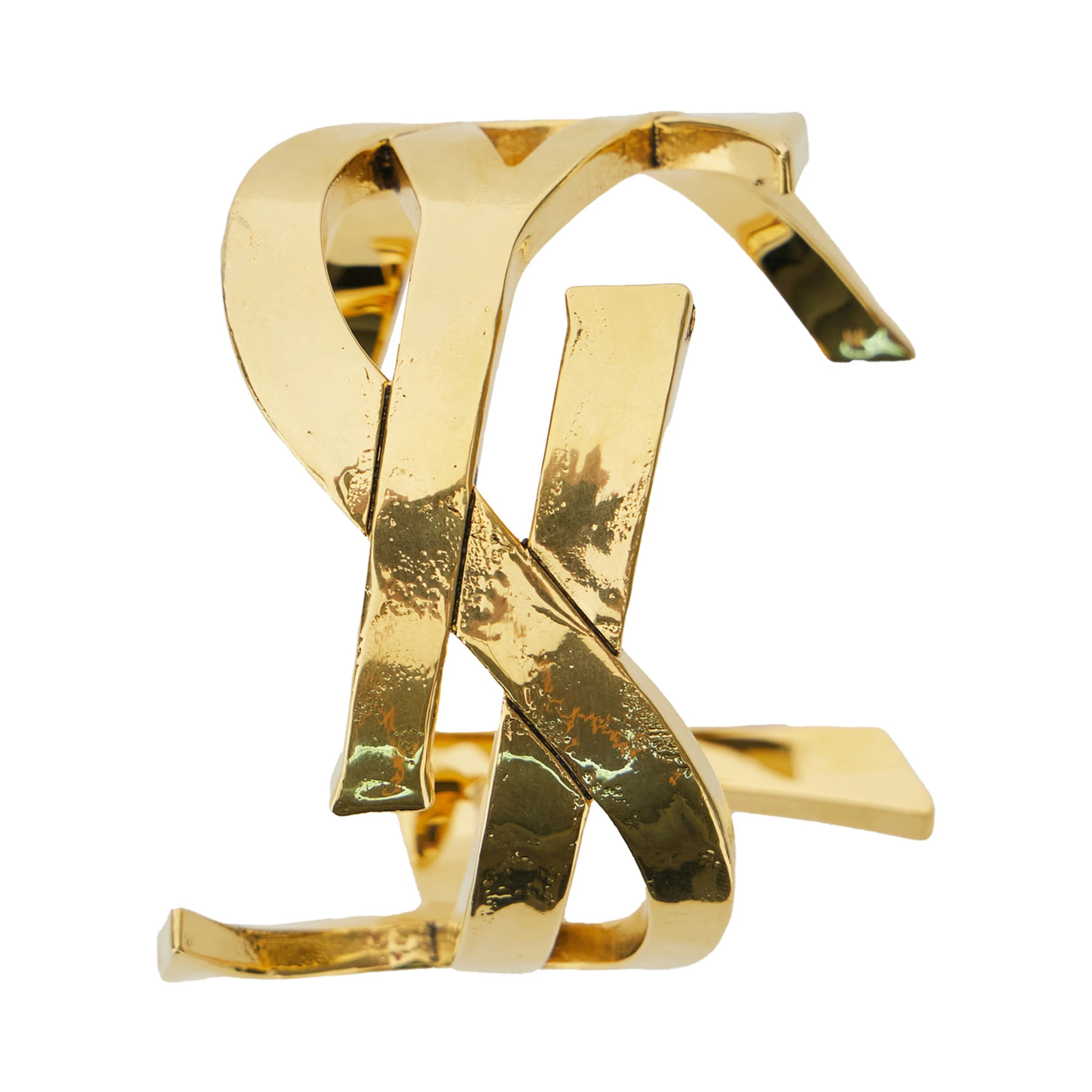 Gold Coloured Cuff Bracelet with Cassandre Silhouette in Metal Woman