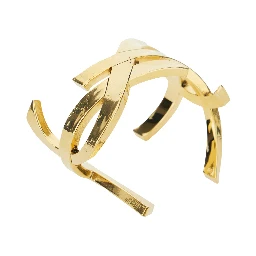 Gold Coloured Cuff Bracelet with Cassandre Silhouette in Metal Woman
