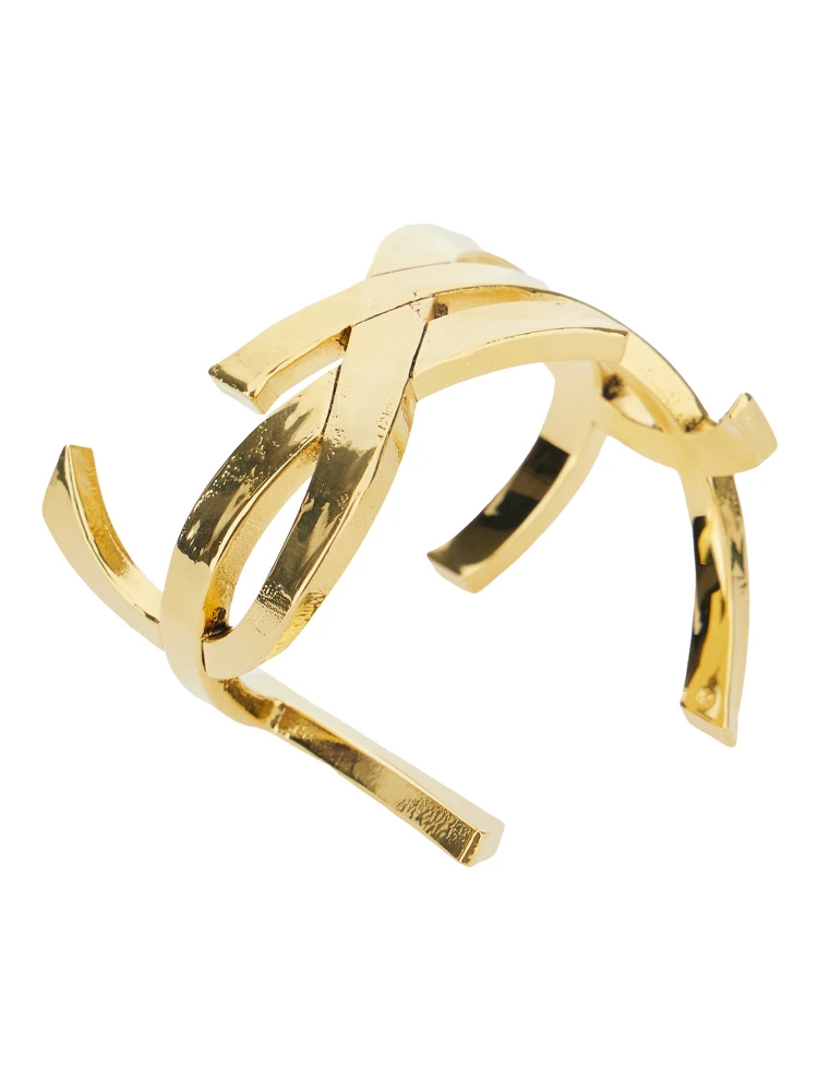 Gold Coloured Cuff Bracelet with Cassandre Silhouette in Metal Woman alternative