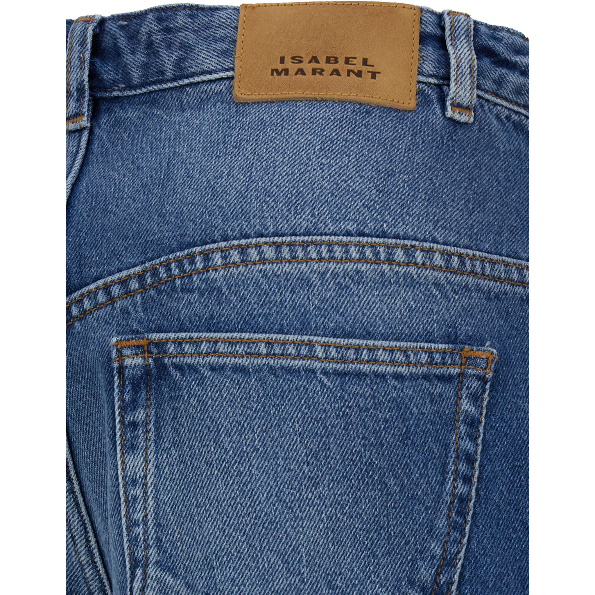 Lemony Light Blue Flared Jeans with Logo Patch in Cotton Denim Woman