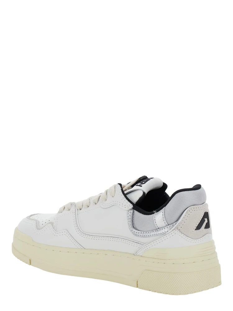 CLC White Low Top Sneakers with Logo Patch in Leather Woman alternative