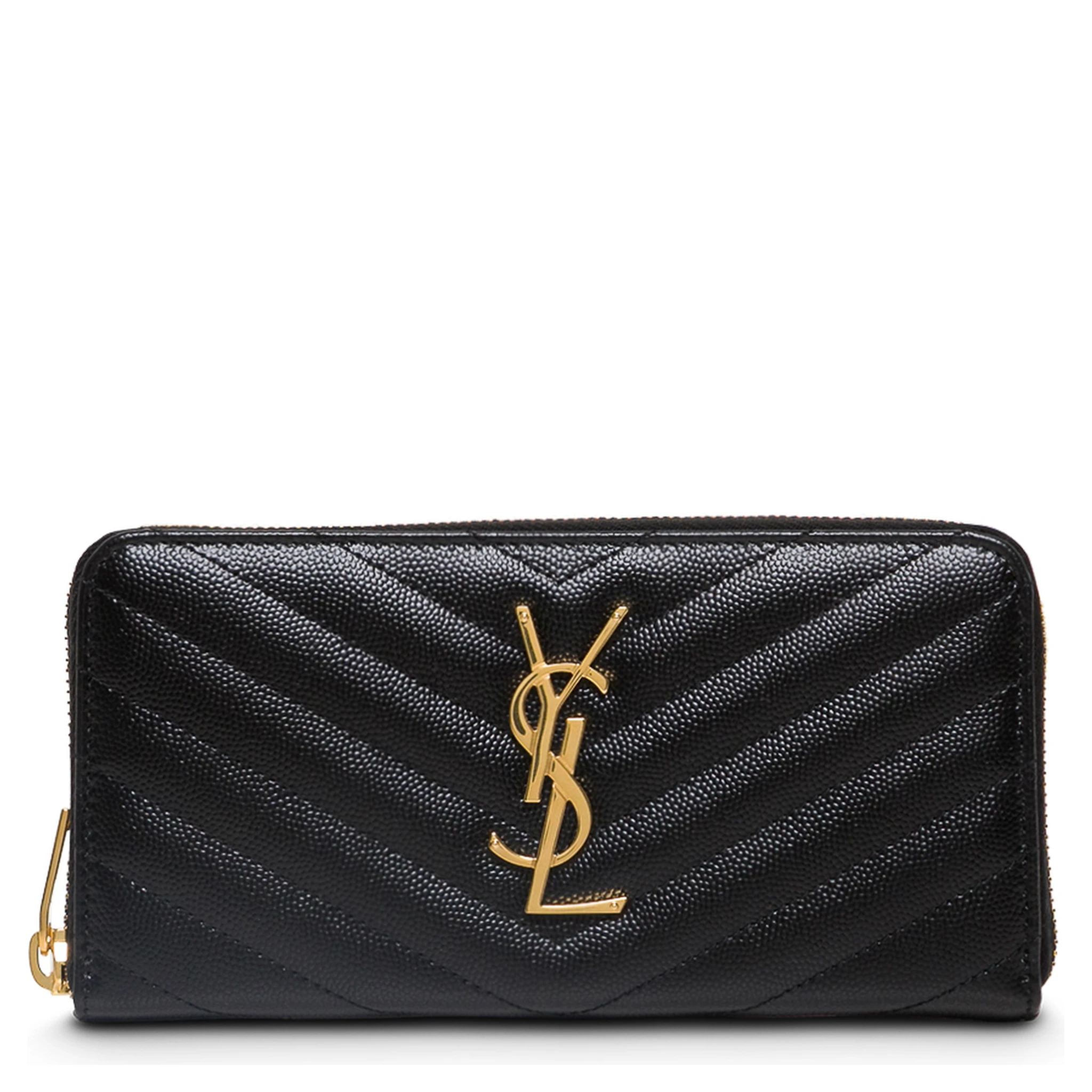 Black Leather Monogram Wallet