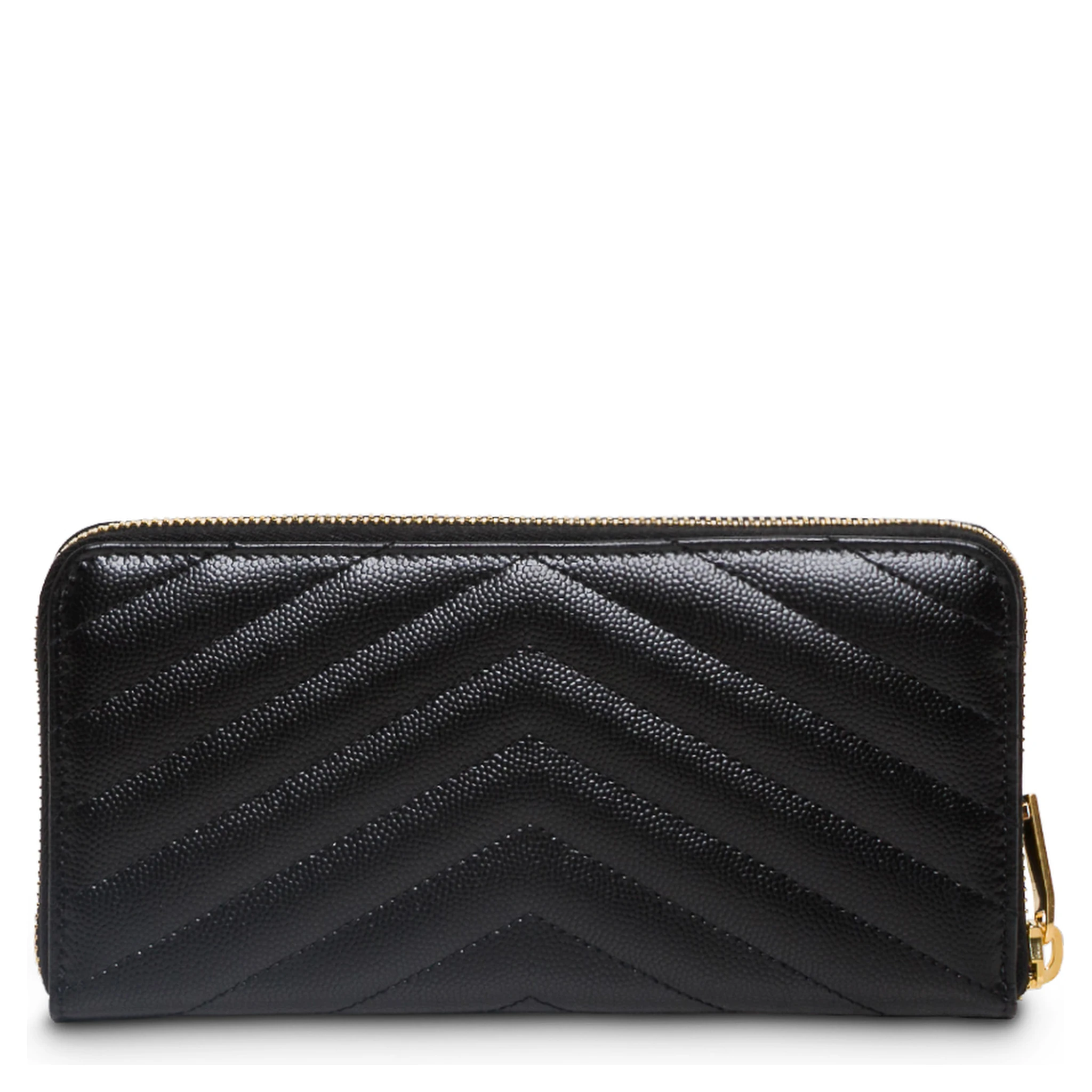 Black Leather Monogram Wallet