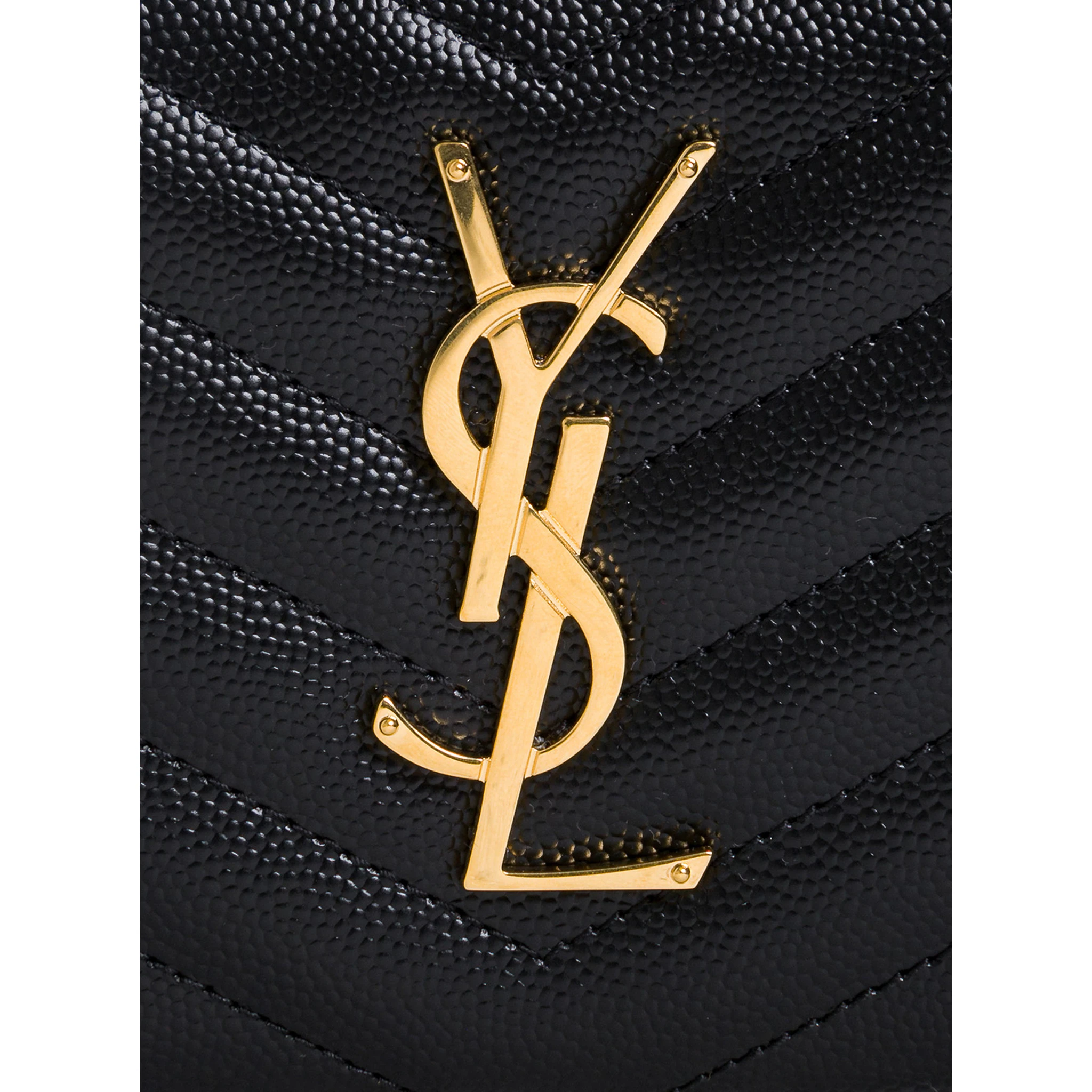 Black Leather Monogram Wallet