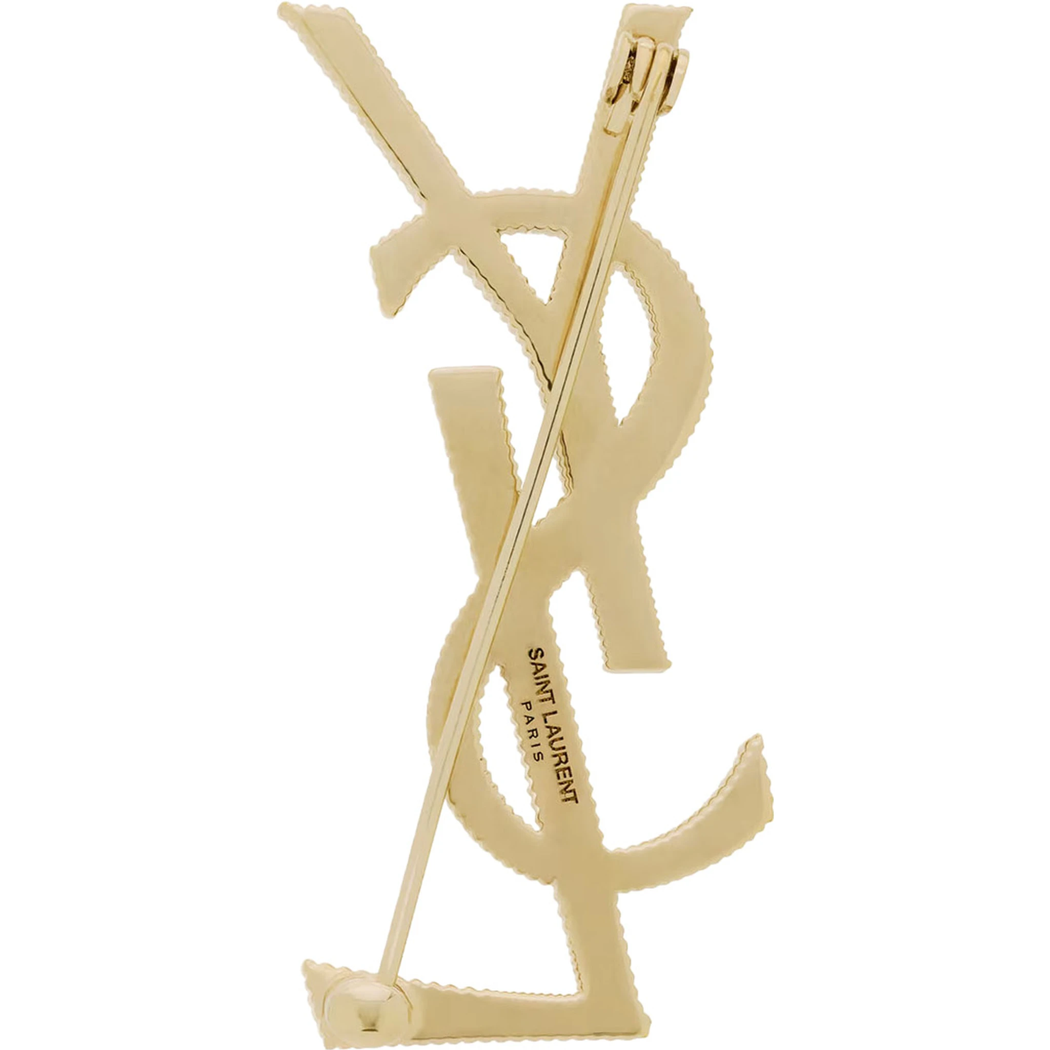 Metallic Cassandre Broche with Rear Closure in Brass Woman