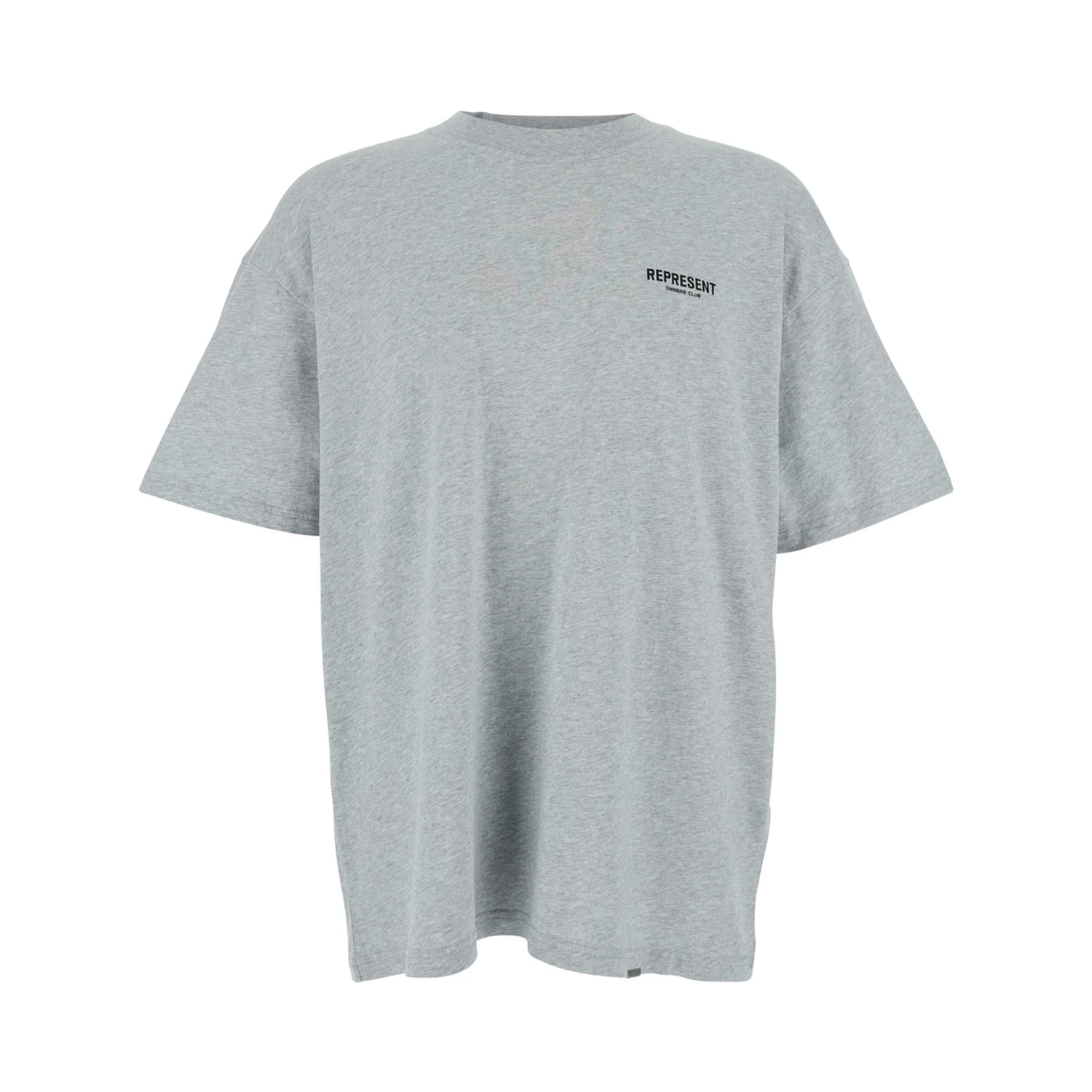 Grey T-Shirt with Logo on the Front and Maxi Logo on the Back in Cotton Man