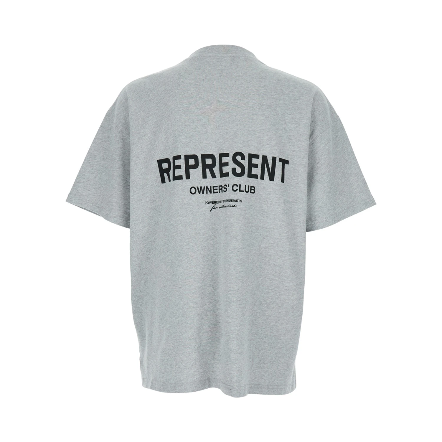 Grey T-Shirt with Logo on the Front and Maxi Logo on the Back in Cotton Man