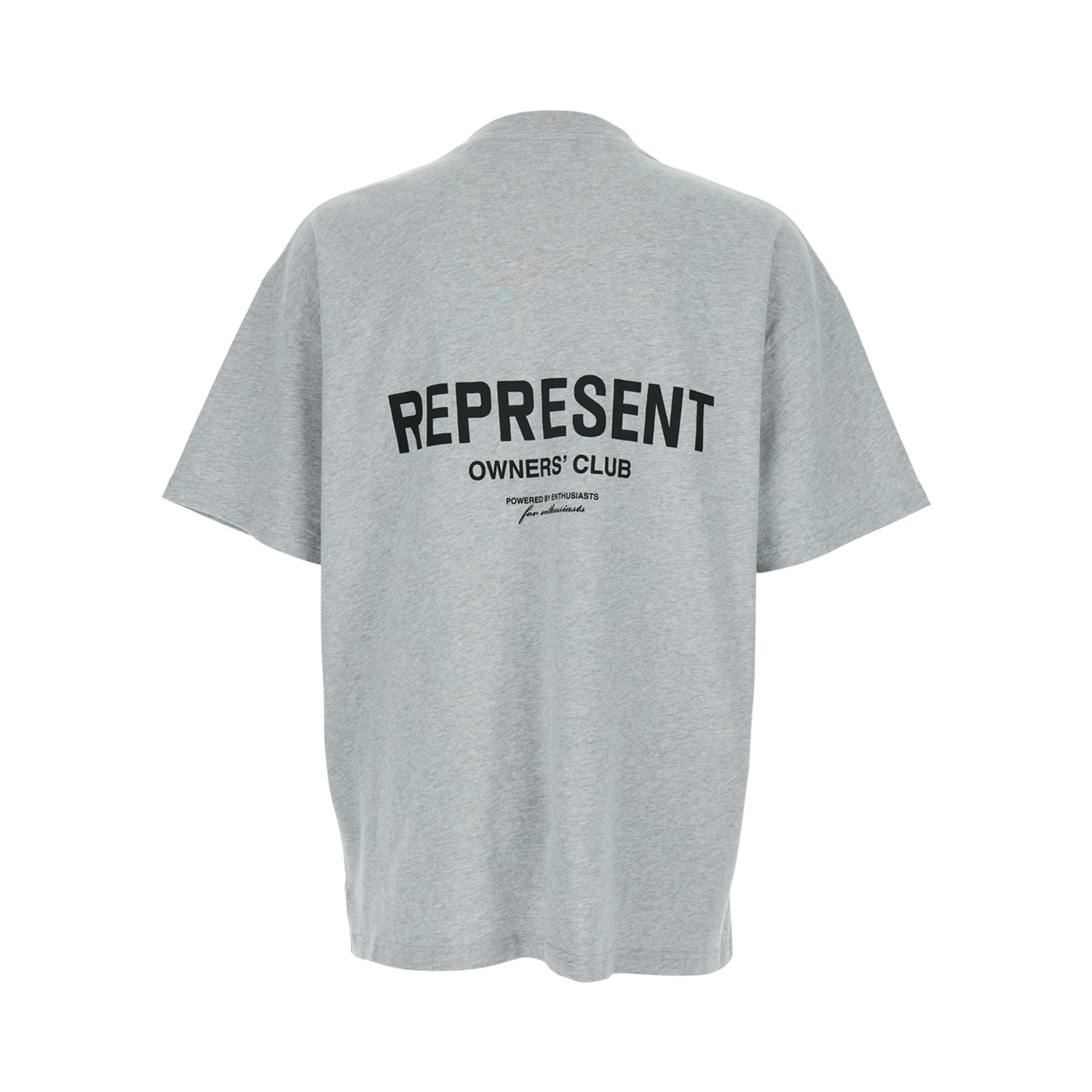 Grey T-Shirt with Logo on the Front and Maxi Logo on the Back in Cotton Man
