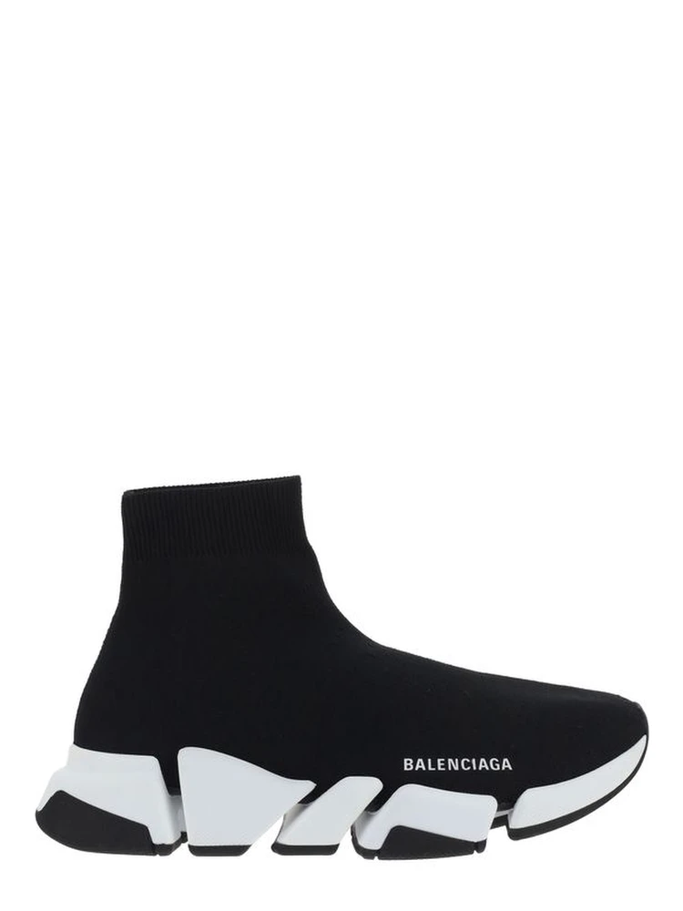 Black Polyester Athletic Sneakers