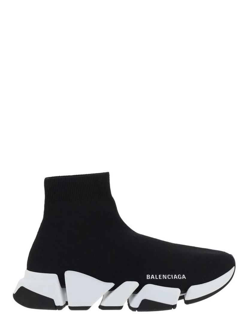 Black Polyester Athletic Sneakers