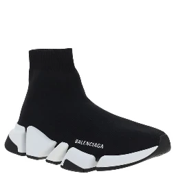 Black Polyester Athletic Sneakers