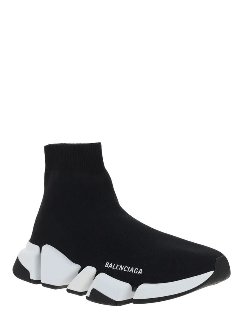 Black Polyester Athletic Sneakers