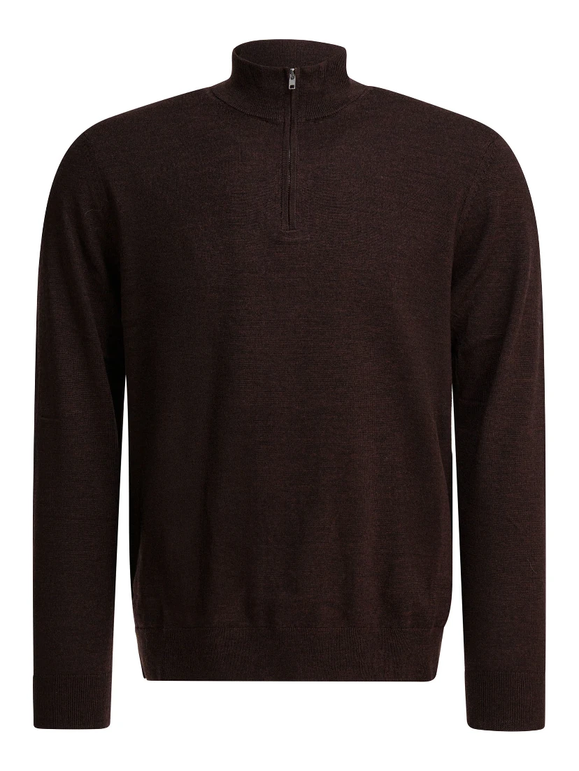 "Sergio" merino wool polo sweater