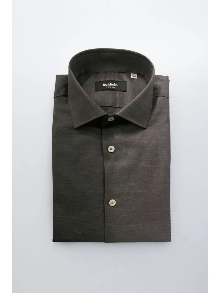 Gray Cotton Men Shirt
