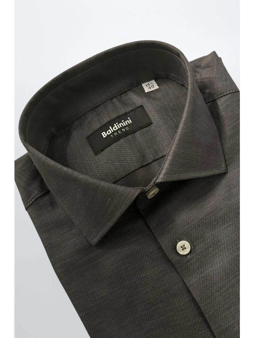 Gray Cotton Men Shirt