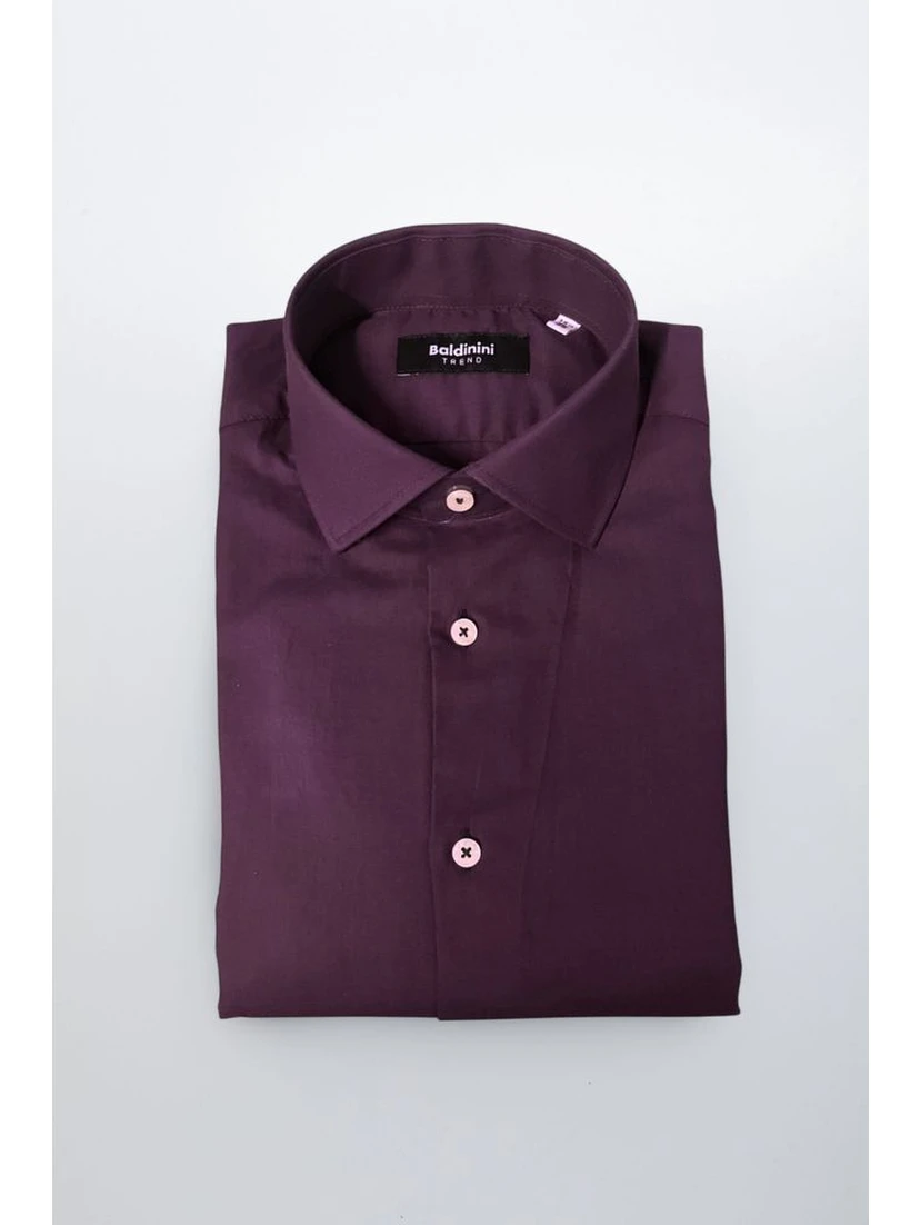 Purple Cotton Men Shirt
