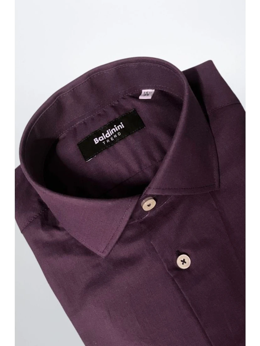 Purple Cotton Men Shirt
