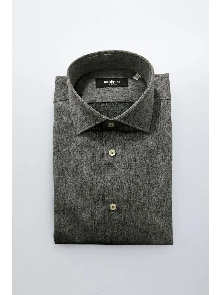 Gray Cotton Men Shirt