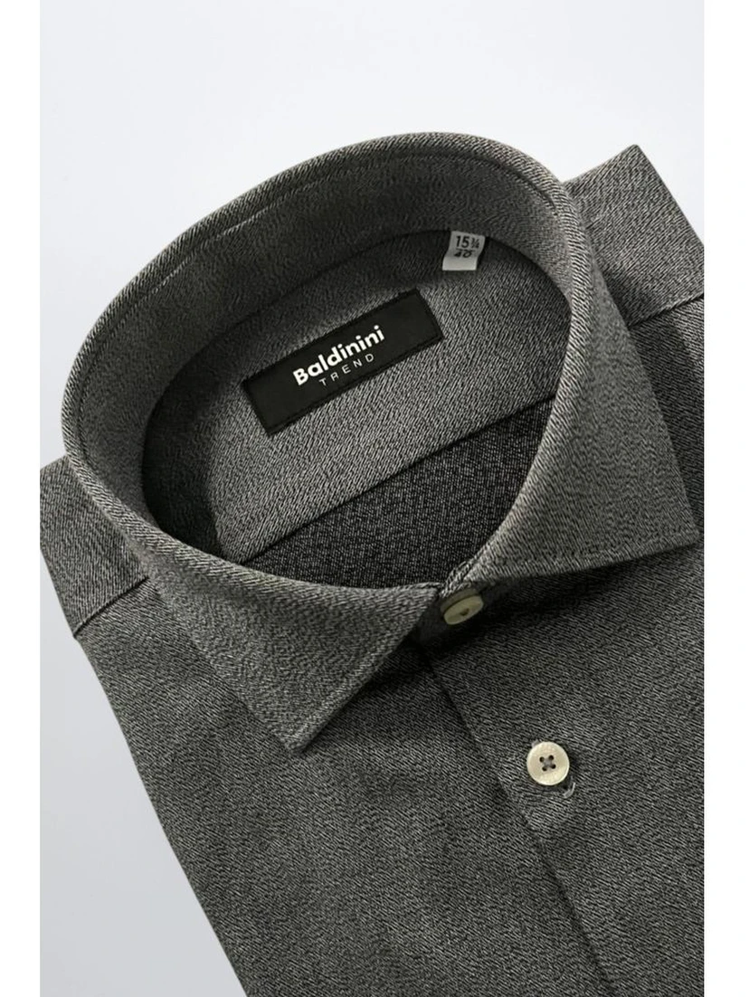 Gray Cotton Men Shirt