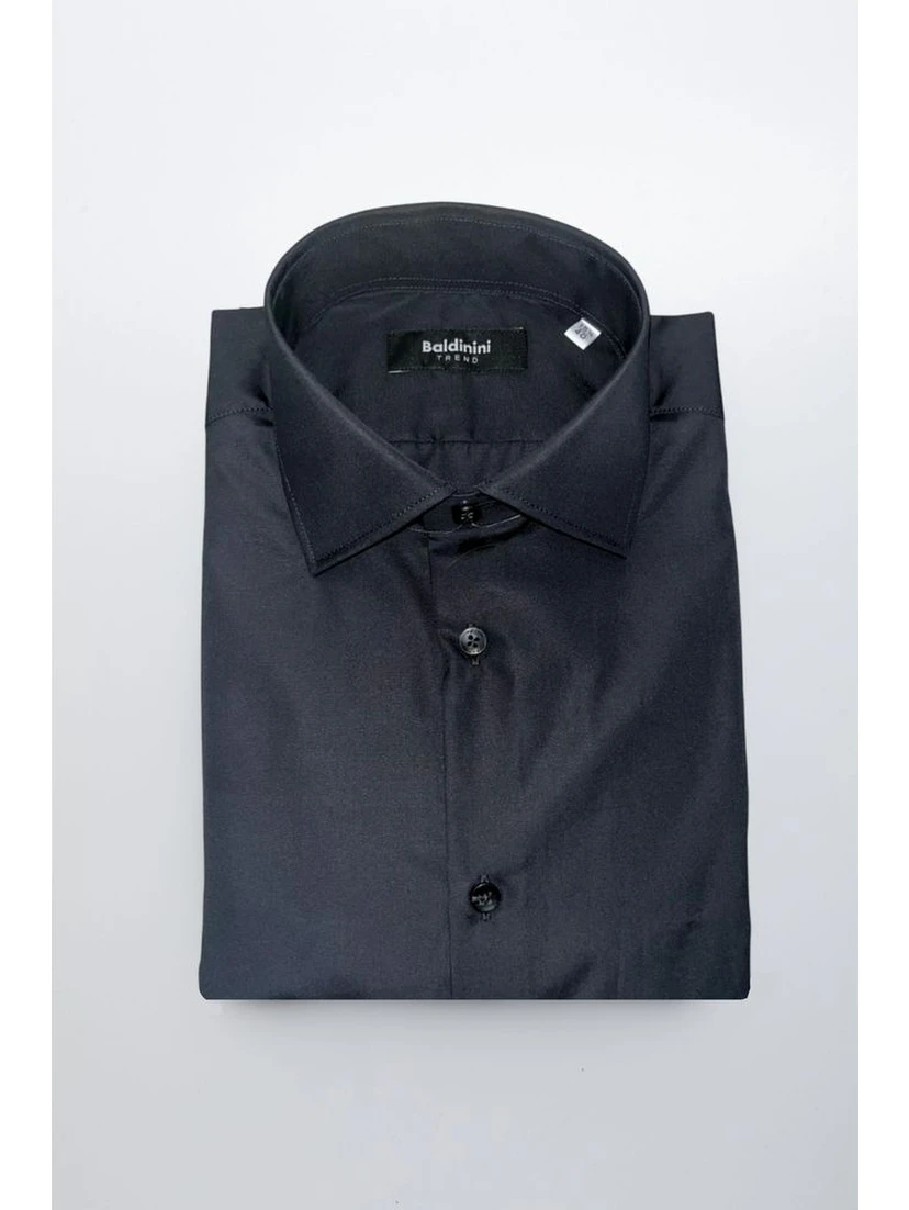 Black Cotton Men Shirt